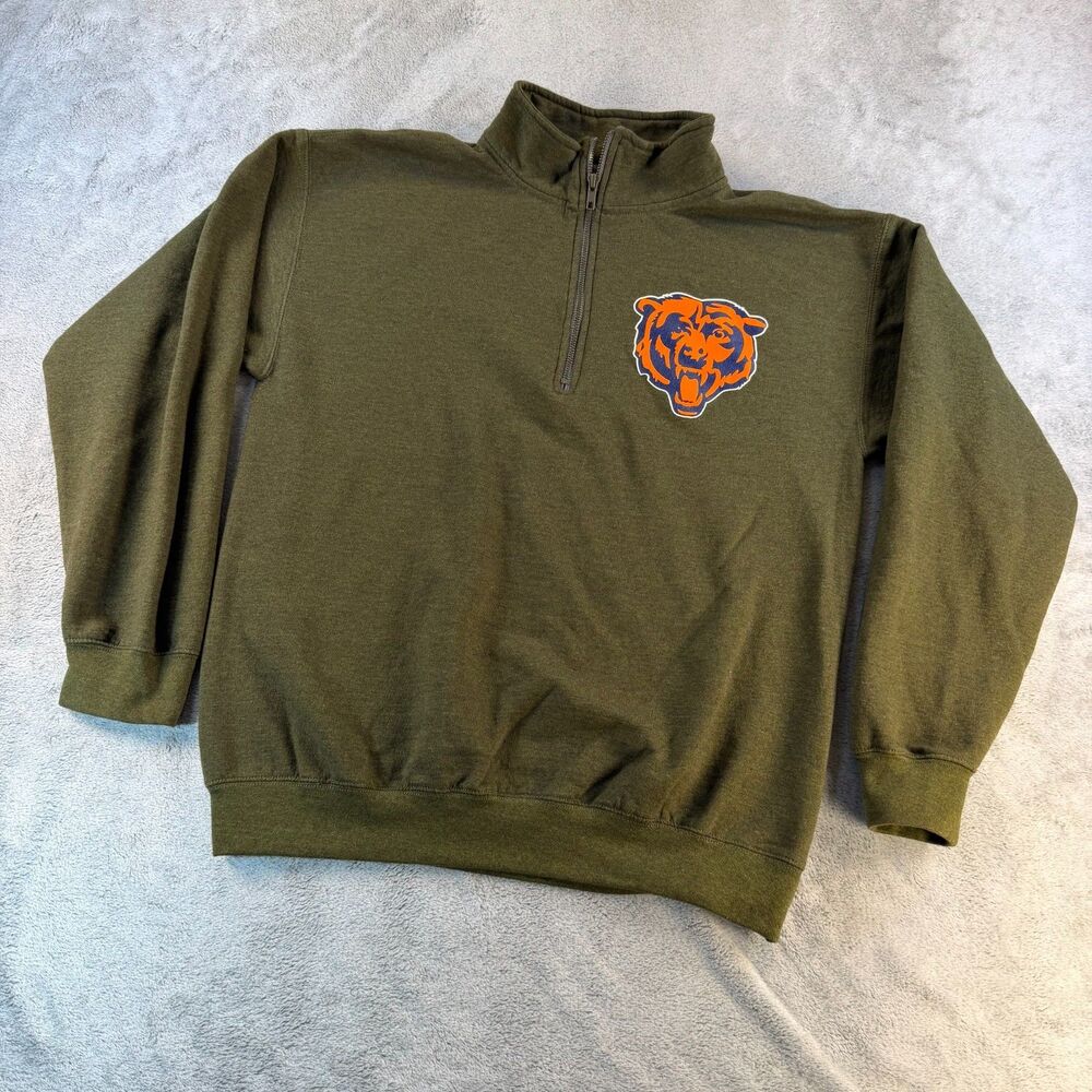 Chicago Bears Mitchell Trubisky #10 Quarter Zip Sweatshirt Mens Medium NFL